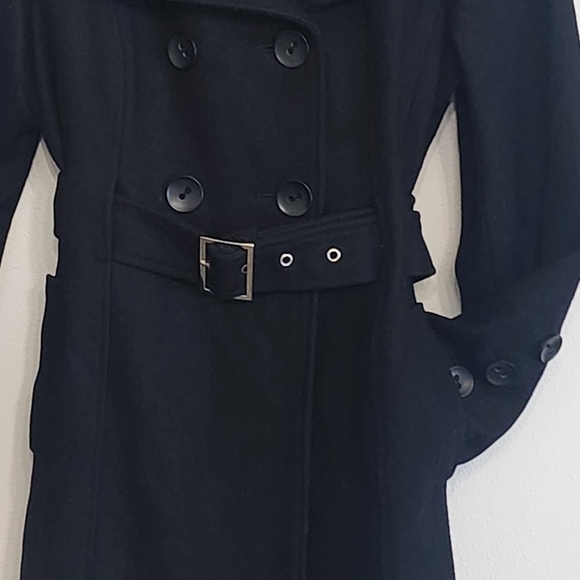 ​Marvin Richards Black Wool Blend Trench Coat | Size Medium - Picture 8 of 13